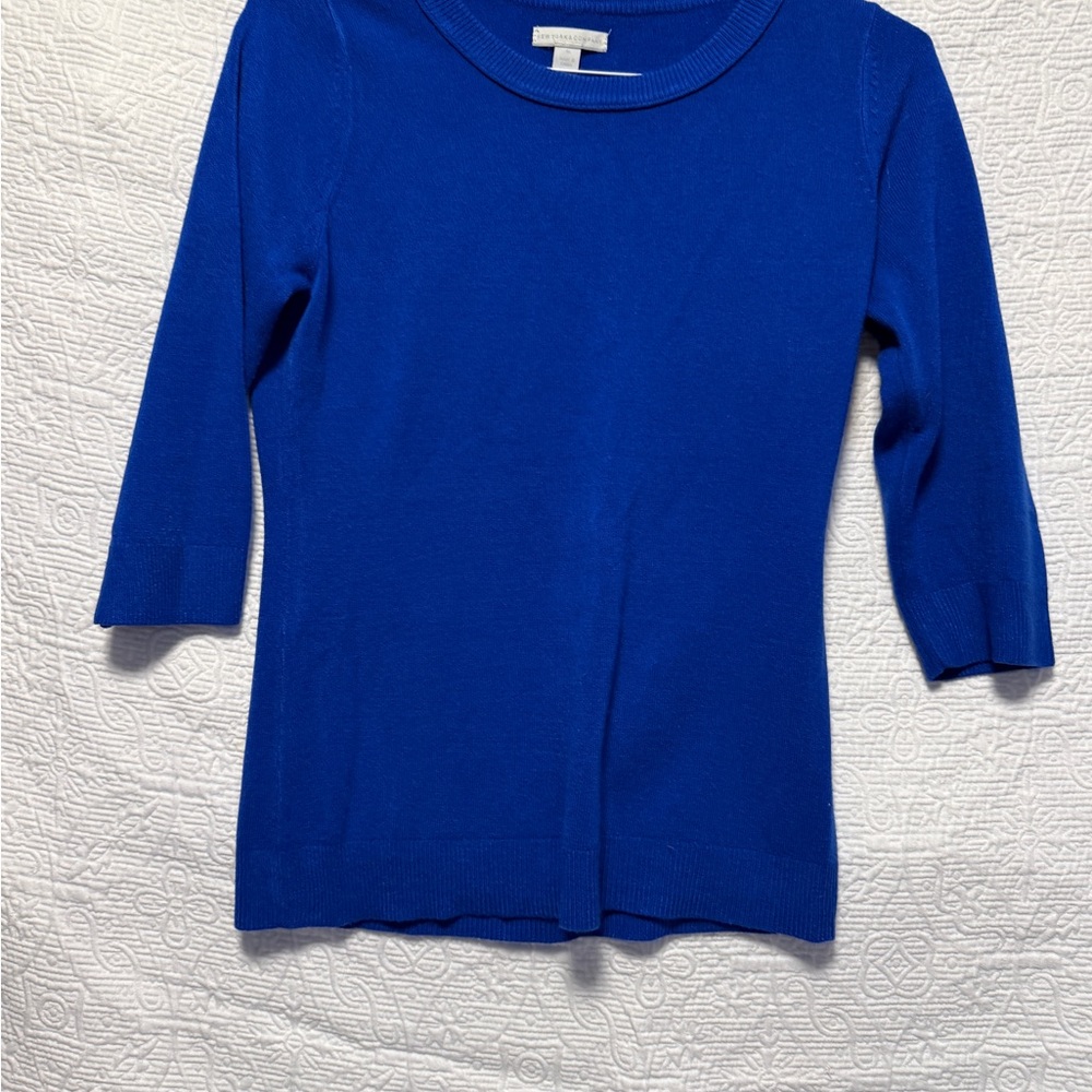 Vibrant Blue 3/4 Sleeve Sweater